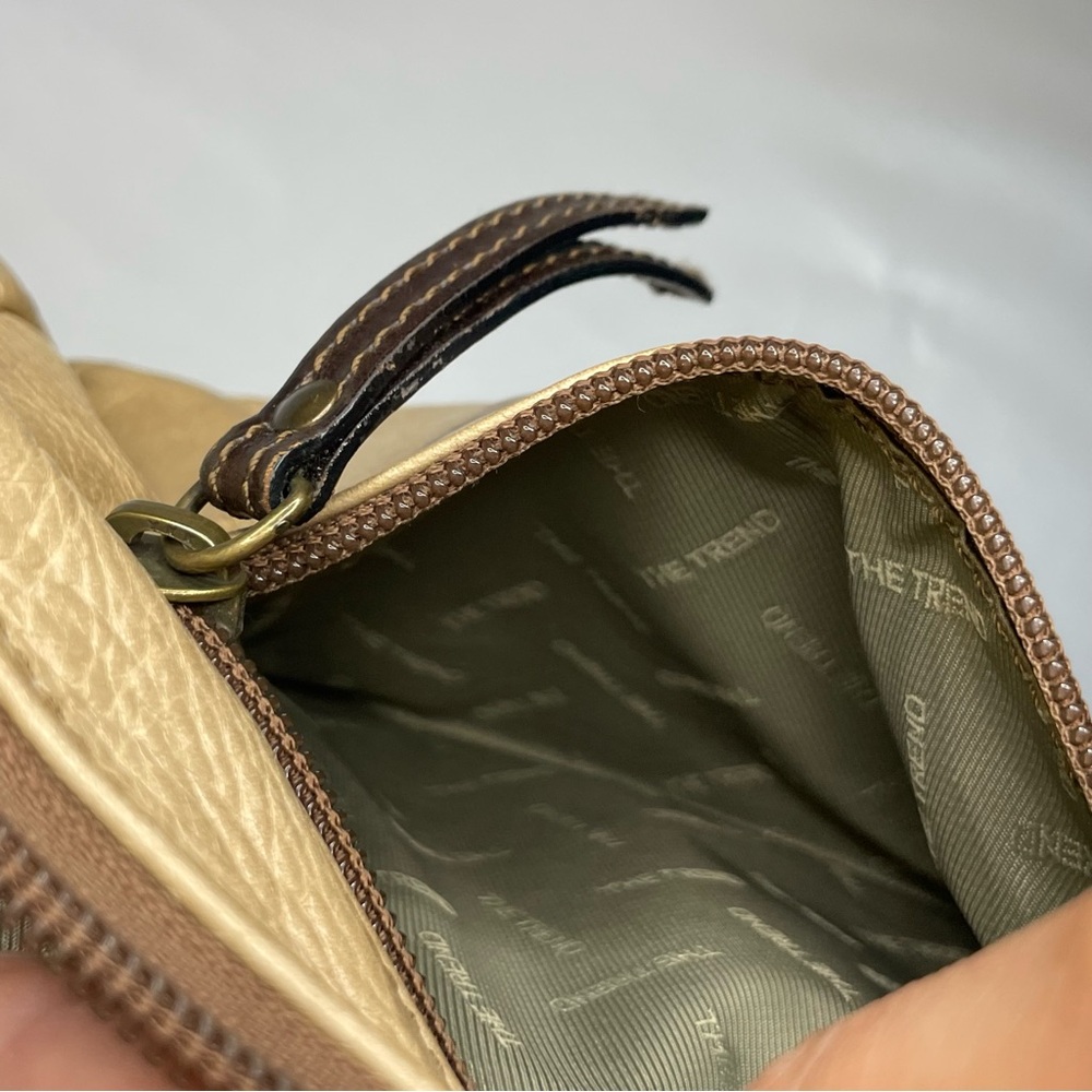 y2k THE TREND leather shoulder bag Italian made purse buckle detail baguette - Picture 13 of 16